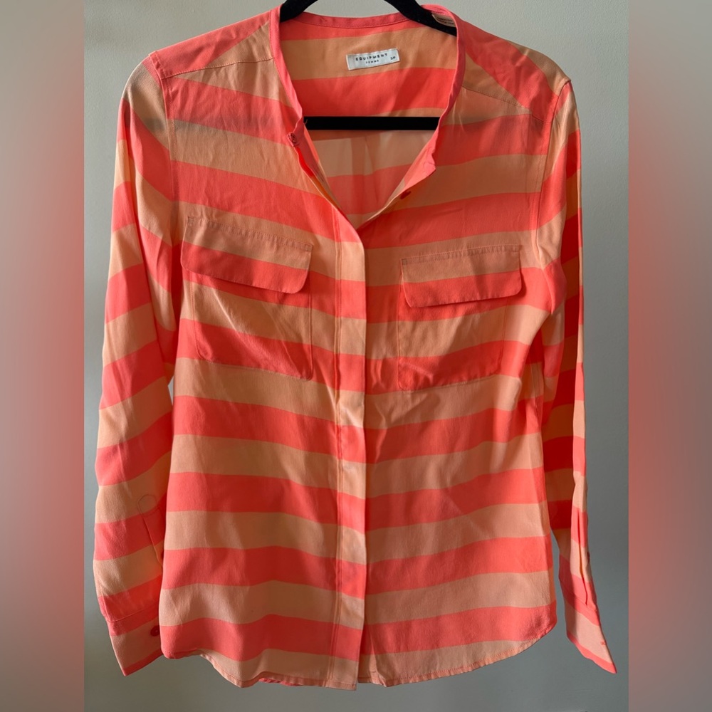 Equipment Femme Orange and Red Blouse